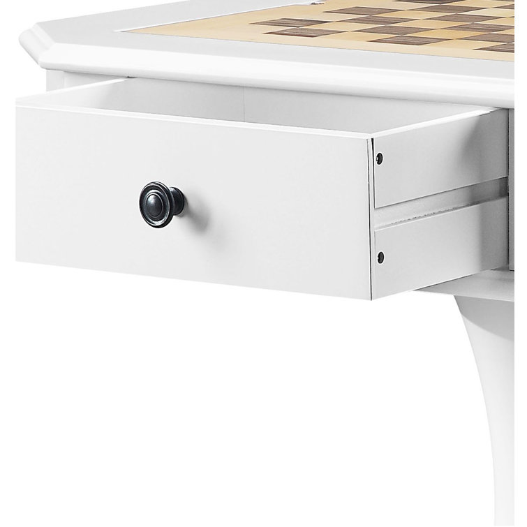 Plethoria Avarice White Game Table with Drawer - Wayfair Canada